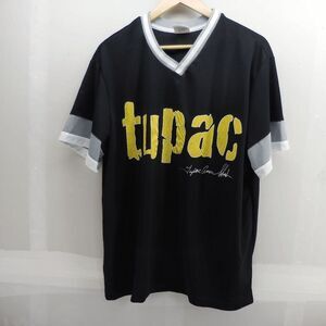 Tupac Men's License Baseball Jersey Short Sleeve T-Shirt Size L (42-44)
